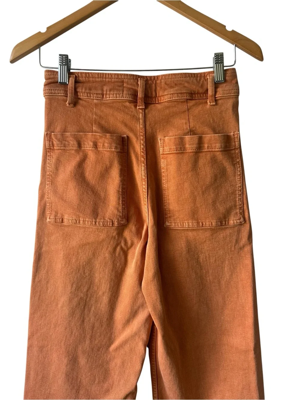 Zara High-Waist Wide Leg Jeans in Burnt Orange